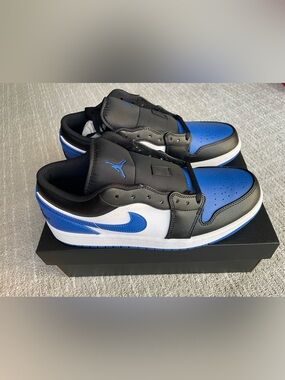 Jordan - Air Jordan 1 Low Sneakers - White/Royal Blue/Black - Men’s 9.5 - NWT